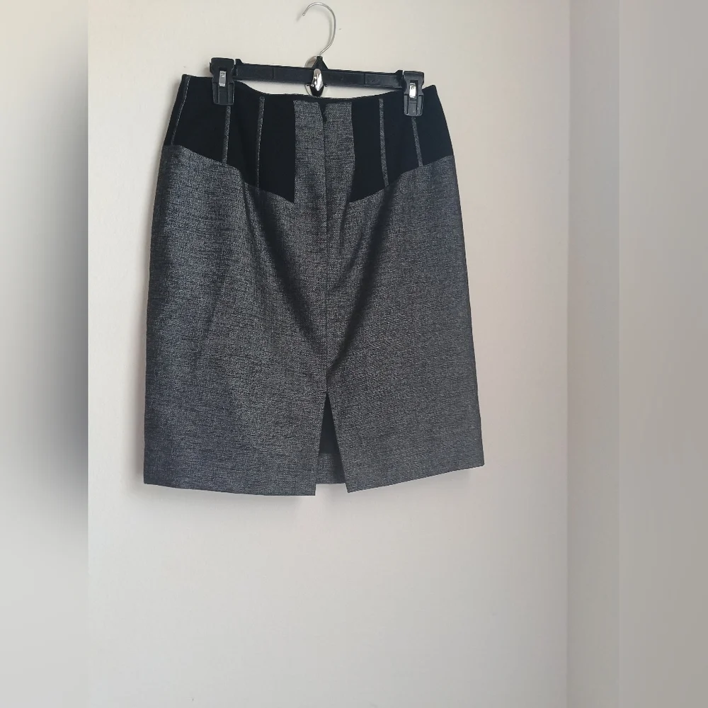 ANTONIO MELANI Skirt Women 4 Charcoal & Black Pencil Skirt Career Preppy Elegant